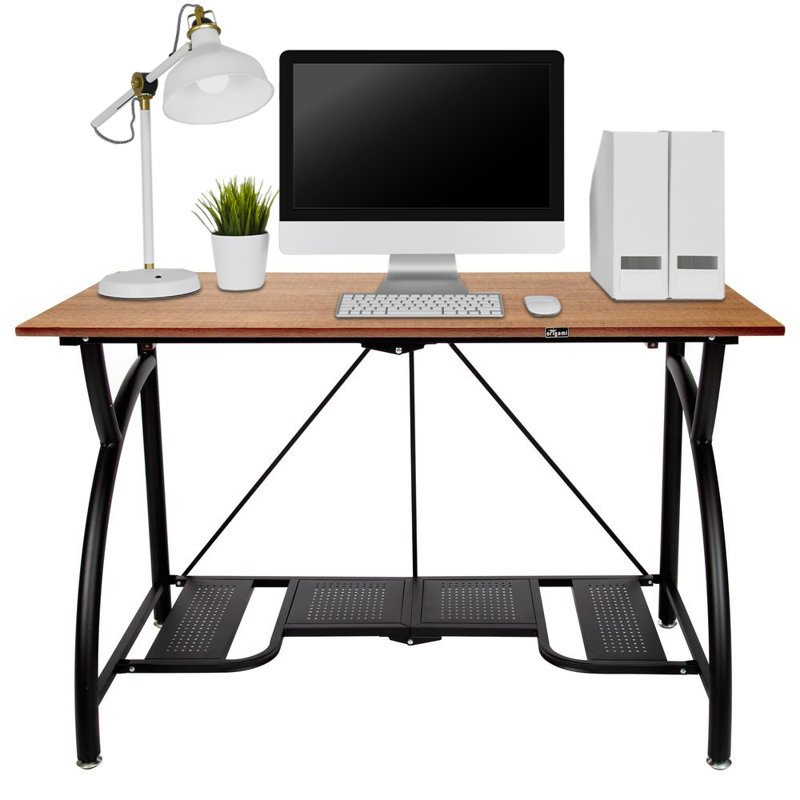 Large Folding Desk Workstation, Brown