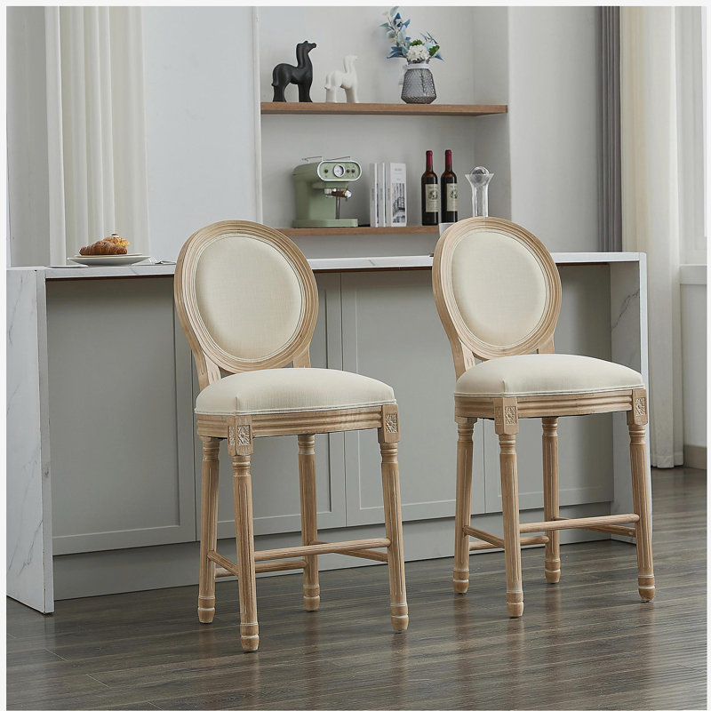 Ensemble de tabourets de bar en bois massif 2, tabouret de bar en bois massif de style champêtre classique