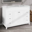 Meuble-lavabo de 46 po sans lavabo, armoire de rangement avec 2 portes à fermeture douce et 6 tiroirs, pieds en pin massif