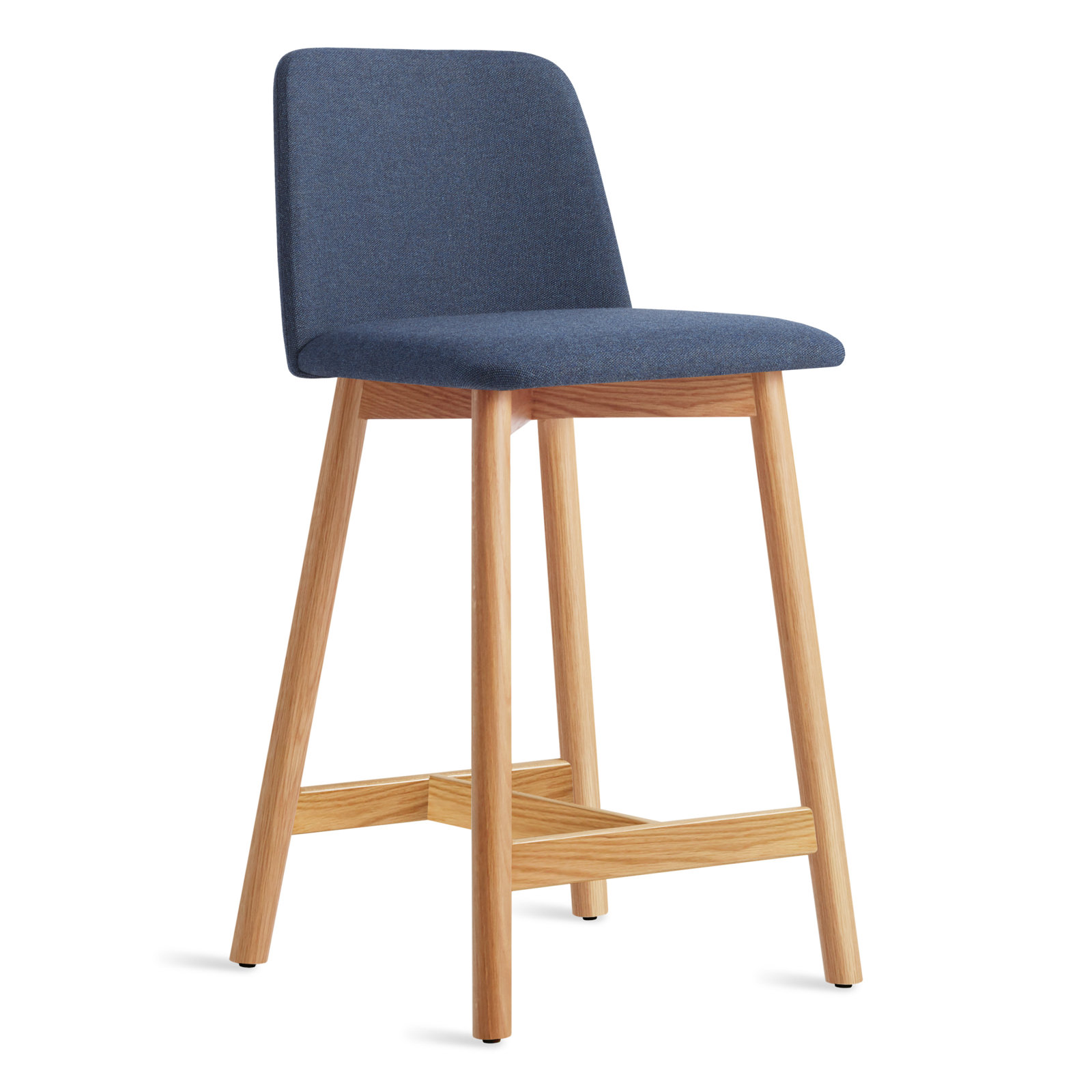 Chip Stool, White Oak, Counter Stool (25.1" Seat Height), Toohey Navy Plainweave