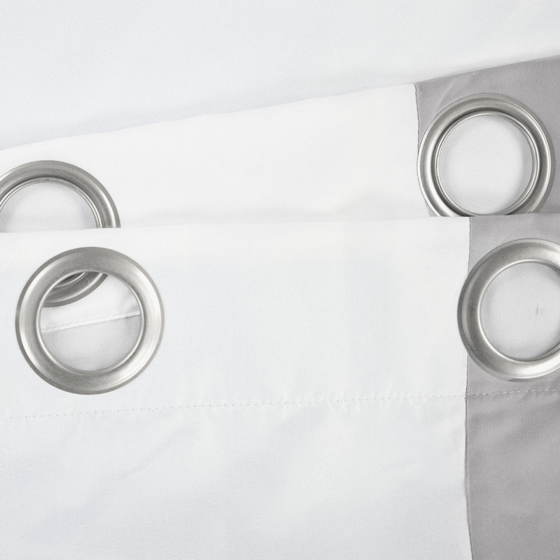 Panneau de rideau occultant avec œillets 100% blanc / bleu marine Dedrian 40 x 84, Gris