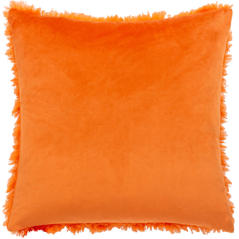 Fluff Square Throw Cushion Covers, Orange