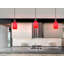3 Pack 7.64"in Art Glass Oval Pendant Shade with Red Swirl