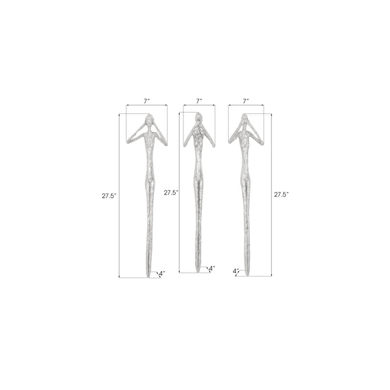 3 Piece Wall Décor Set, Silver