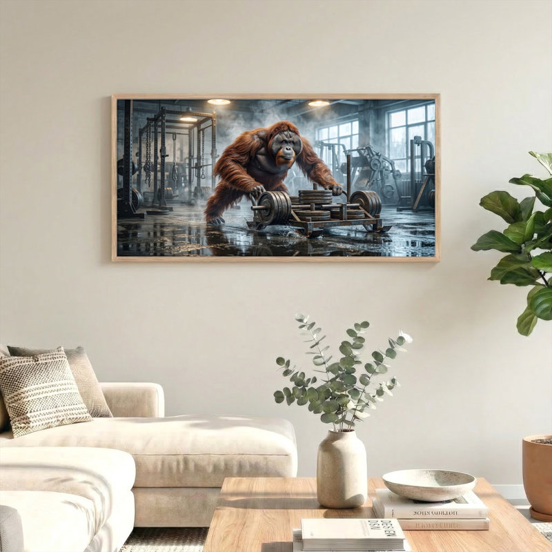 Ensemble de 1 tableau sur toile Gorilla Gym, L 46 po x H 24 po, Naturel
