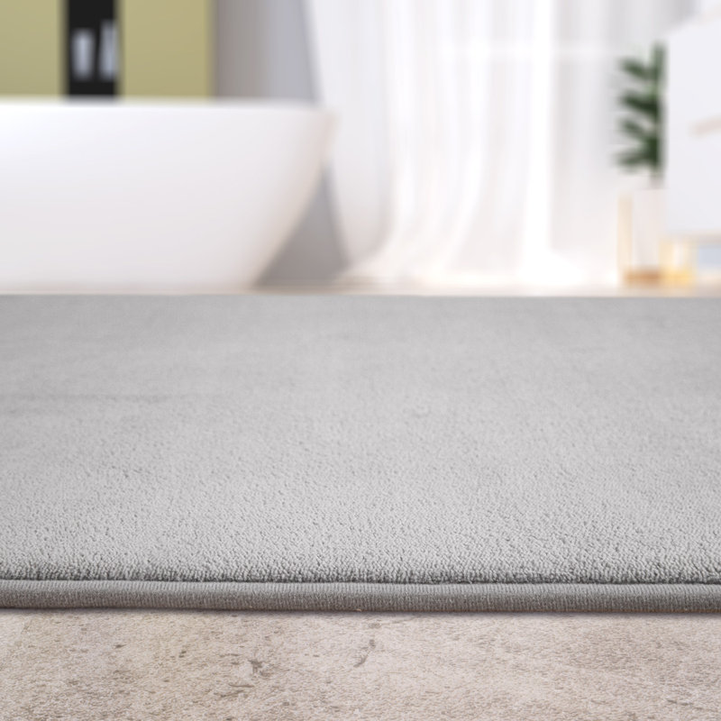 Corby Rectangle Bath Mat, 70cm W x 120cm L, Grey