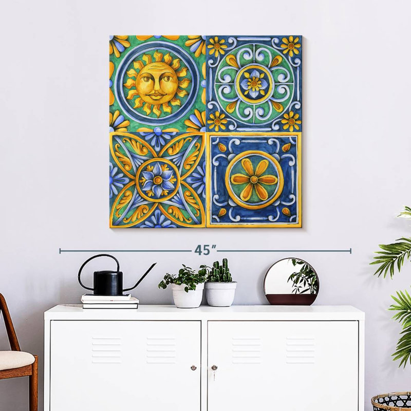 Carreaux à motif de fleurs Kerner, H 30 po x l 30 po