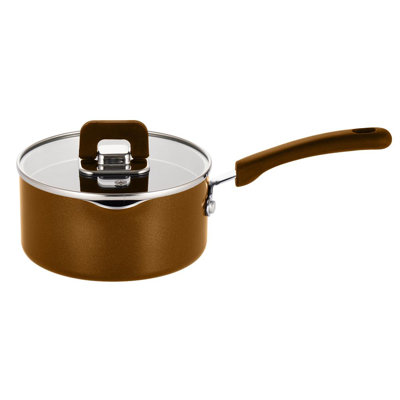 Casserole à casserole avec couvercle - Batterie de cuisine antiadhésive élégante avec bouton pliable, 3,1 pintes (gris)