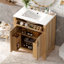 Meuble-lavabo moderne de 30 po avec structure en bois massif, lavabo en céramique, tiroir rabattable, portes à fermeture en douceur, tablette réglable et rangement pour porte