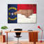 «State Map Over North Carolina Flag», reproduction sur toile-919578300