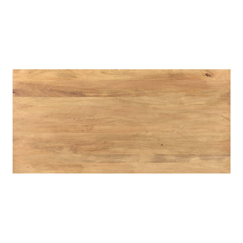 TRIX Solid Wood Dining Table, Natural, Black