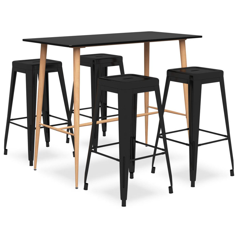 Piatt 4 - Person Dining Set, Black