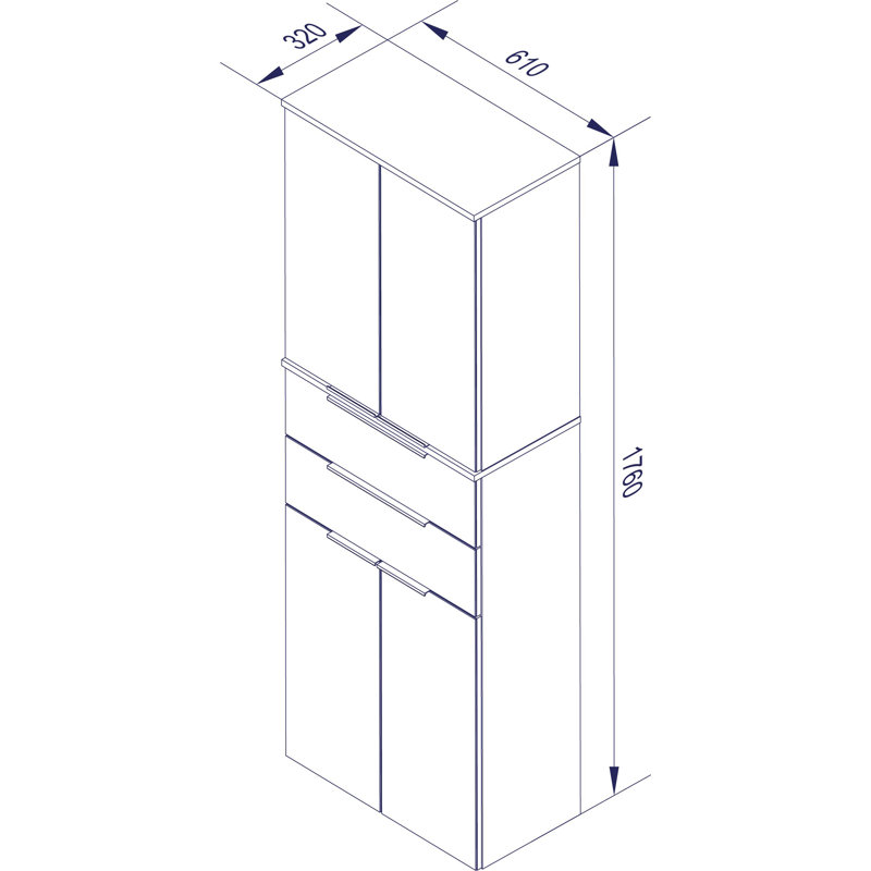 Kara Bathroom Storage, Anthracite body/White front