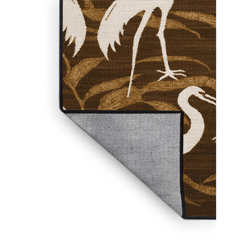  Tapis hawaïen lavable Egrets, Rond 8 pi