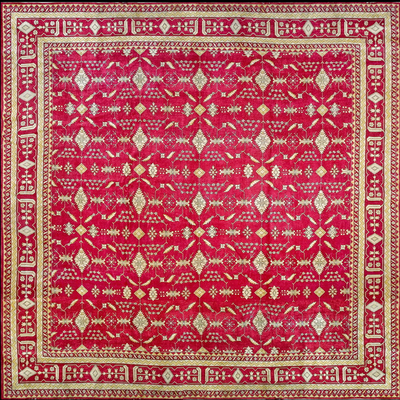 Tapis antique antique noué à la main