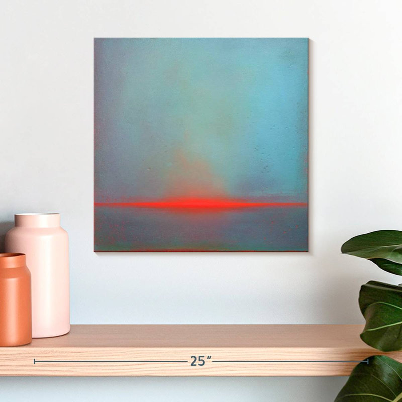 Red Horizon Line, 16" H x 16" W