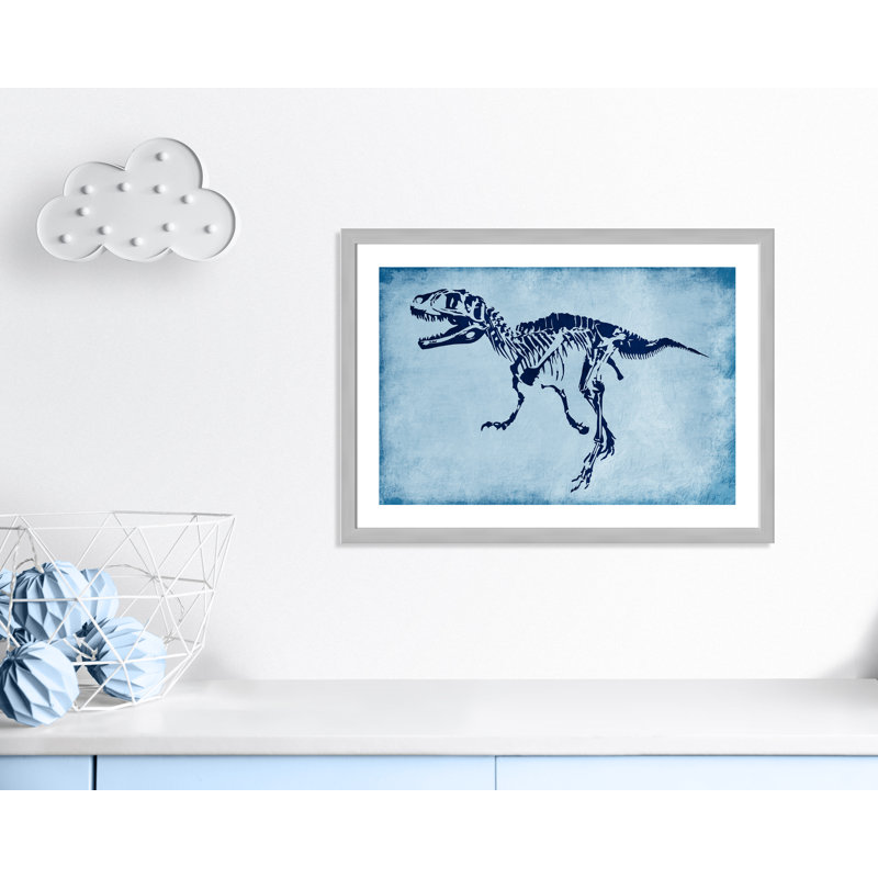 Prehistoric Journey 1' Wall Decal, 24.5" H x 34.5" W  x 0.6" D, Silver Flat Framed