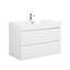 Meuble-lavabo de 36 po avec lavabo, grand meuble-lavabo flottant mural pour salle de bain moderne, lavabo une pièce sans drain ni robinet, pré-assemblé-126271710
