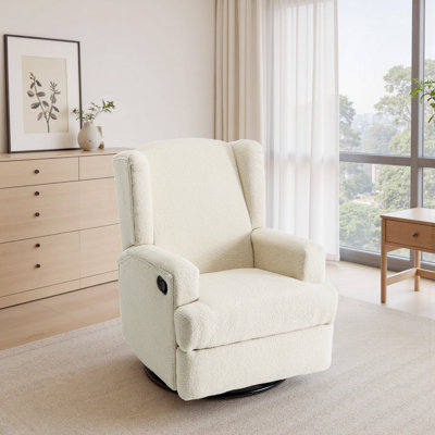 Upholstered 80 cm W Manual - Push Back Swivel Rock  Glider Recliner