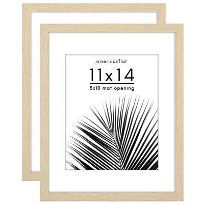 Americanflat Picture Frame - Set of 2 - Frame with Mat - Polished Plexiglass