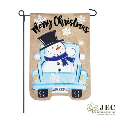 Ensemble de drapeaux en toile de jute 18 x 13 po Snowman