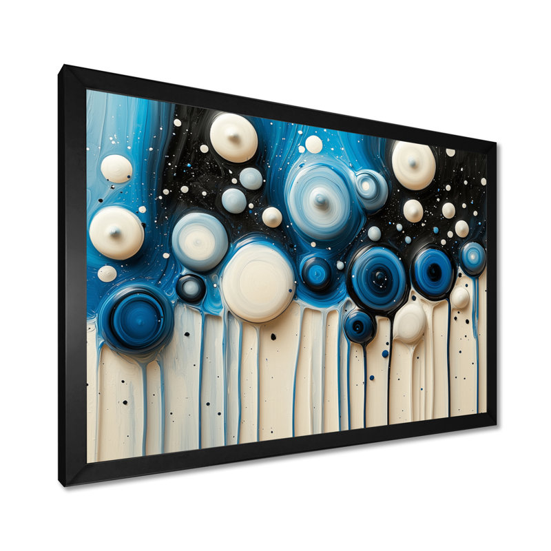 Colyt Rhythic Driauge Drip Paint River I - Drip Peinture, art mural, H 24 po x l 32 po, Noir, noir, noir, noir