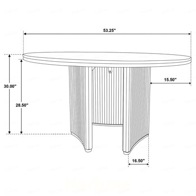 Dreydon Distressed Light Brown Round Dining Table