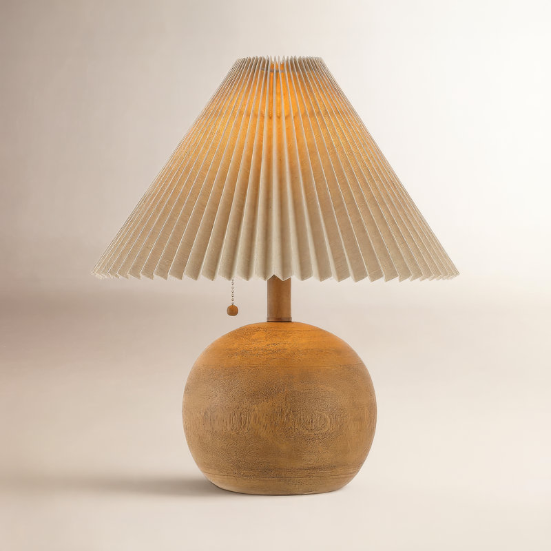 Lampe de table en résine Inaki, Bois brun, Brun