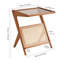 Table de bout en bois massif avec plateau en verre - table d'appoint minimaliste pour le salon, la table basse ou la table d'angle