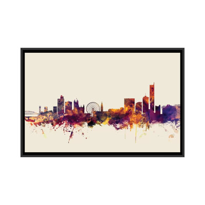 Manchester, England, United Kingdom On Beige by Michael Tompsett - Gallery-Wrapped Canvas Giclée