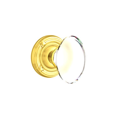 Ensemble de faux boutons Emtek avec ruban et roseau et bouton en verre Hampton