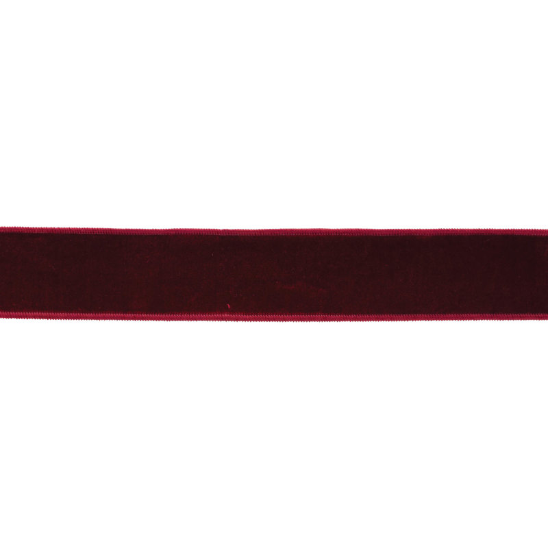 Ruban de velours à bord brut, Bleu, H 2,5 po x l 180 po x P 0,1 po