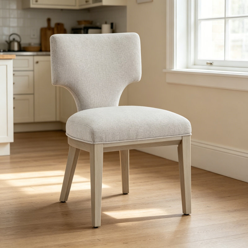 Chaise d'appoint en lin et champagne