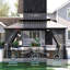 Pavillon de jardin permanent en aluminium avec double toit-115801580