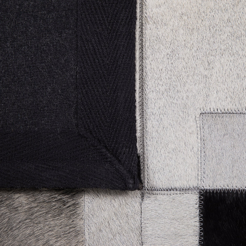 Nina Rectangle 160 cm x 230 cm Geometric Leather Hand Woven Area Rug