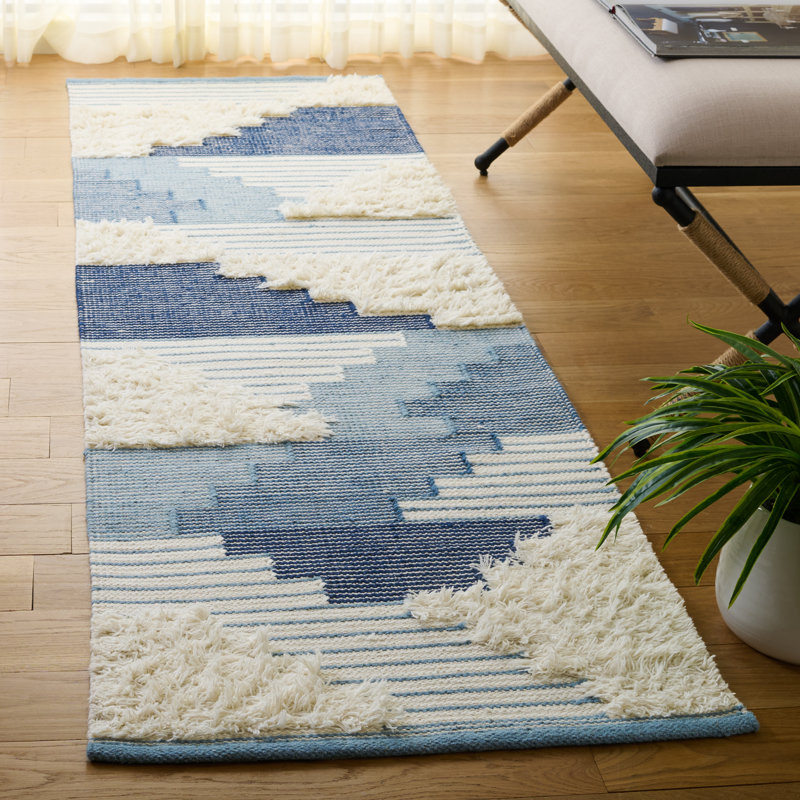 Kenya 278 Hand Woven 80% Wool; 20% Cotton Geometric Rug, Runner 2'3" x 8'