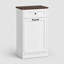 Armoire à poubelle basculante de 49 litres (13 gallons), poubelle dissimulée en bois, résistante aux animaux, pour cuisine ou salon - Blanche-113580078