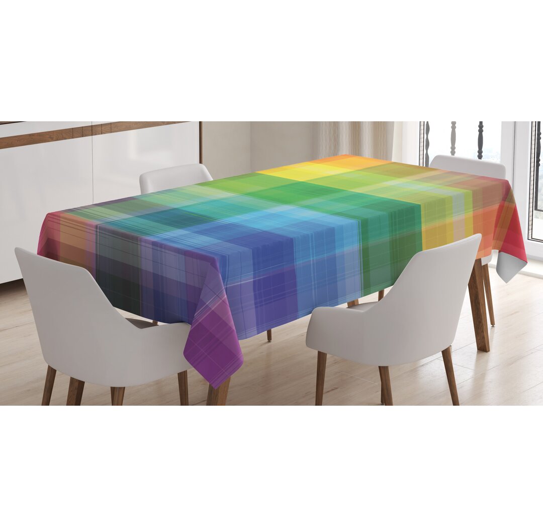 Tischdecke, Retro Plaid, Jahrgang Rainbow, Mehrfarbig