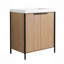 Meuble-lavabo autoportant de 30 po avec lavabo en résine et 2 portes d'armoire à fermeture en douceur (emballage KD)