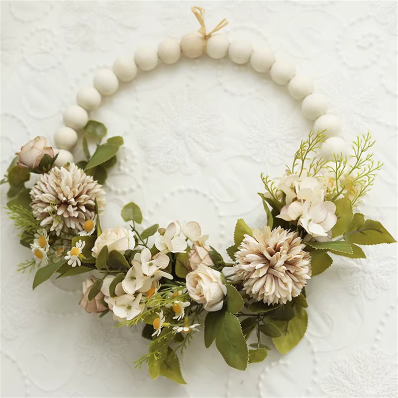 Fleur artificielle murale, Blanc