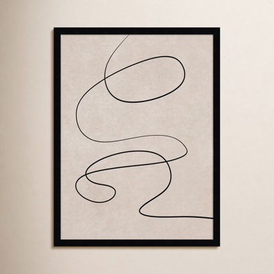 Black Line and Textured Beige Print