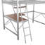 Lit mezzanine double en métal avec bureau et tablette de rangement, lit station de travail argenté pour les adolescents, un dortoir ou une chambre à coucher-1150877692-1150877689