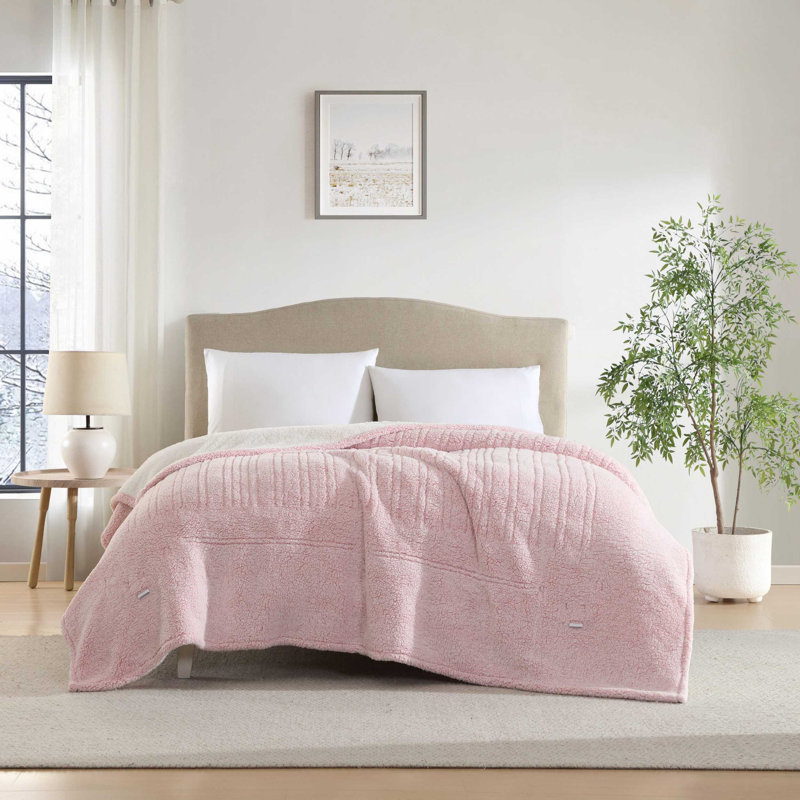 Couverture chauffante réversible Laura Ashley Clarabelle, Lit simple, Rose