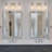 19.29 in. 3-Light Brushed Nickel Dimmable Bathroom Vanity Light with Clear Glass Shades-59132965-59132964