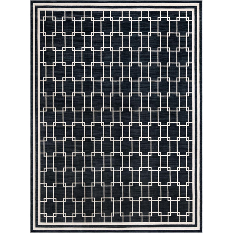 Tapis contemporain bleu Ogorman, Rectangle 9 pi x 12 pi