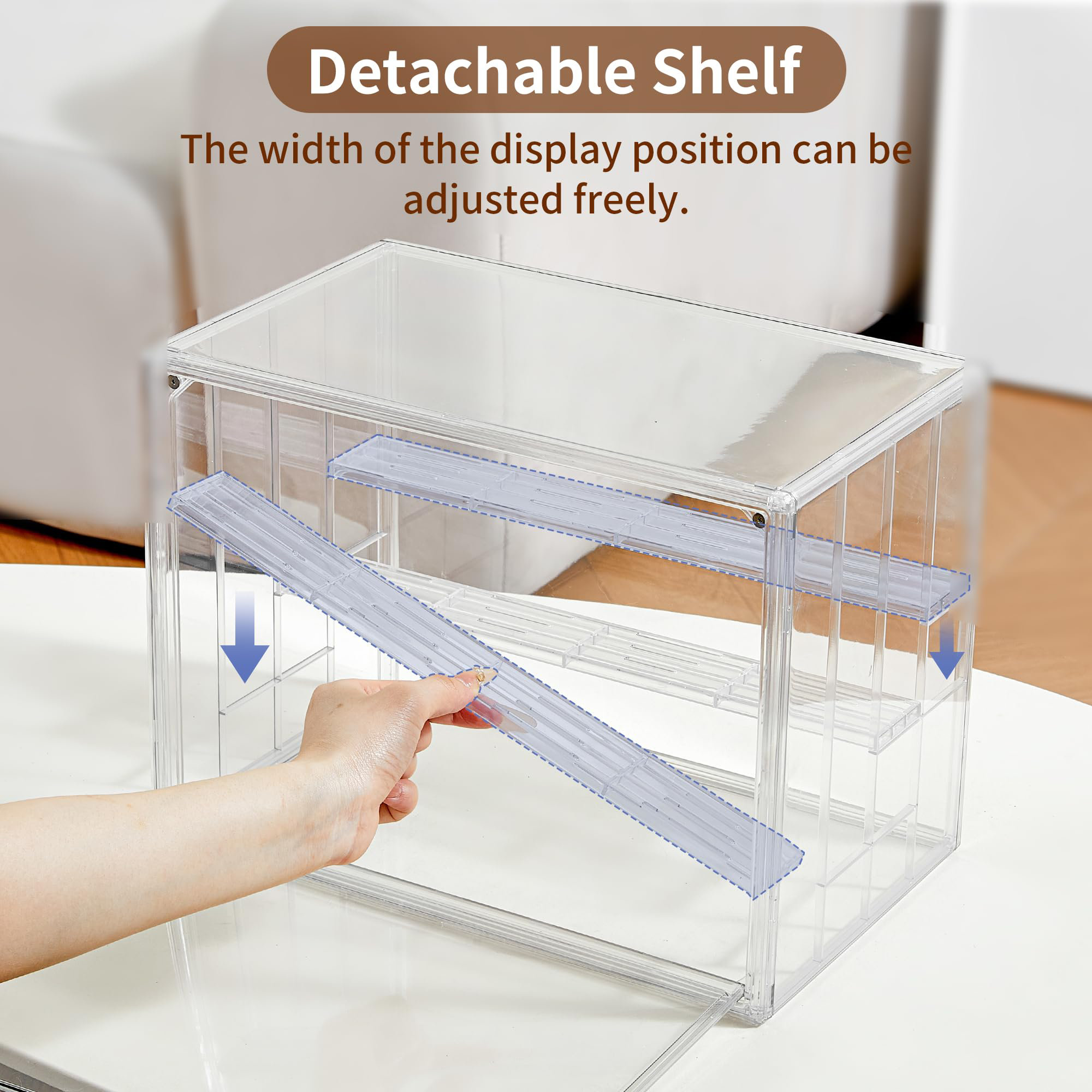 ColorLife Display Case For Collectibles 4 Layer Updated Adjustable ...