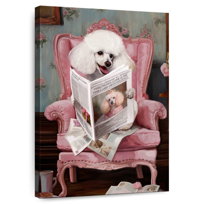 Brampt Poodle Reading News, 12" H x 8" W