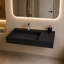 Lavabo de salle de bain mural rectangulaire 36 "avec lavabo gauche et comptoir Juniper - noir, avec trou pour robinet-1291249862-1291249857