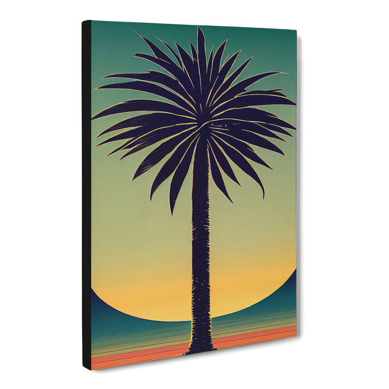 CAN-V0523-1691X Palm Tree Art Nouveau - Wrapped Canvas Print, Unframed, 50cm H x 35cm W