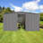 New Outdoor Storage Shed Has Two Functions:Metal Shed And Firewood Shed 14 Ft X 12 Ft, More Suitable For Winter , Grey-124356837